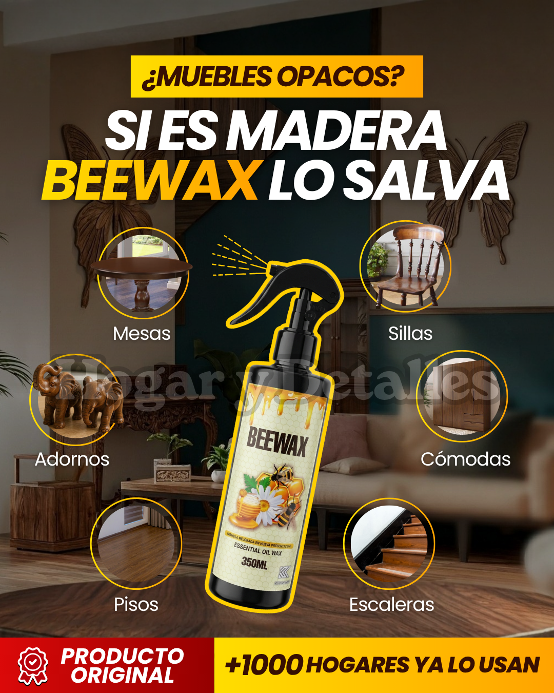 CERA RESTAURADORA DE MADERA — SIN LIJAR, SIN BARNIZAR - PACK 02 UNIDADES